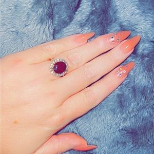 14kt Gold, 9.19 carat Oval Genuine Ruby and Diamond Ring